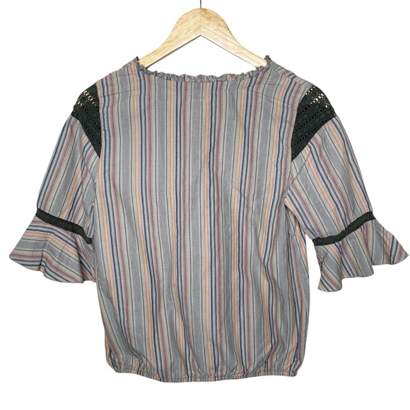 Free People Peasant Boho Multi Colored Stripe Top - Picture 3 of 10